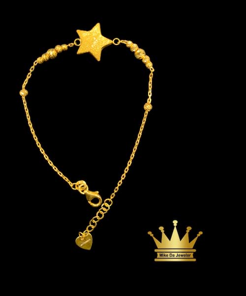 21 k yellow gold bracelet size 7.5 inch weight 4.410 mg
