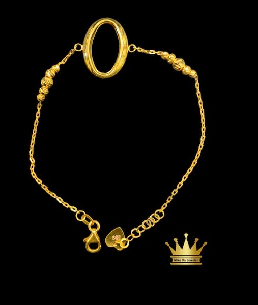 21 k yellow gold bracelet size 7.5 inch weight 3.880 mg