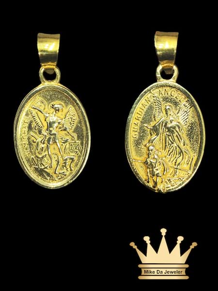 18K Solid Handmade Saint Michael Pendant