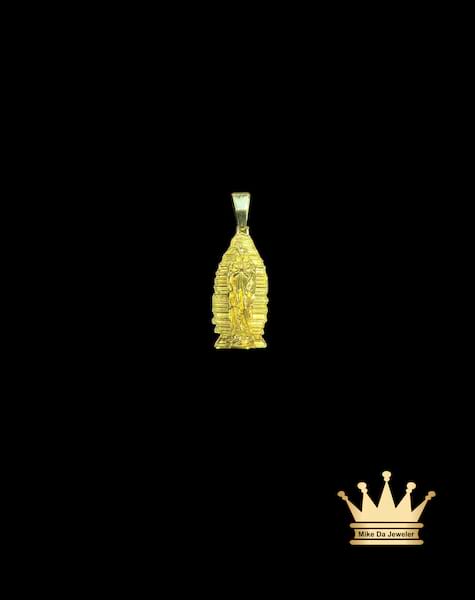 18K Gold Our Lady of Guadalupe Pendant