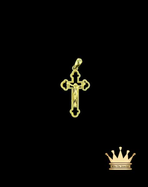 18K Gold Crucifix Religious Pendant - 5.98 grams