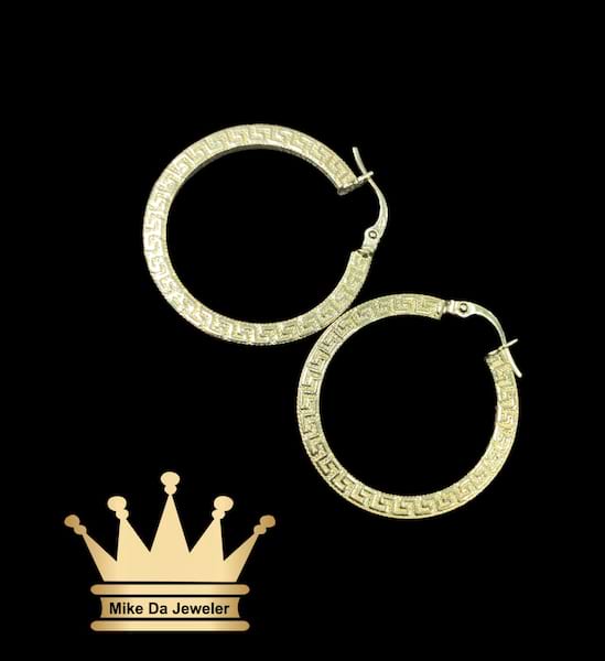 18K 3D Lightweight Hoop Earrings with Versace Design
