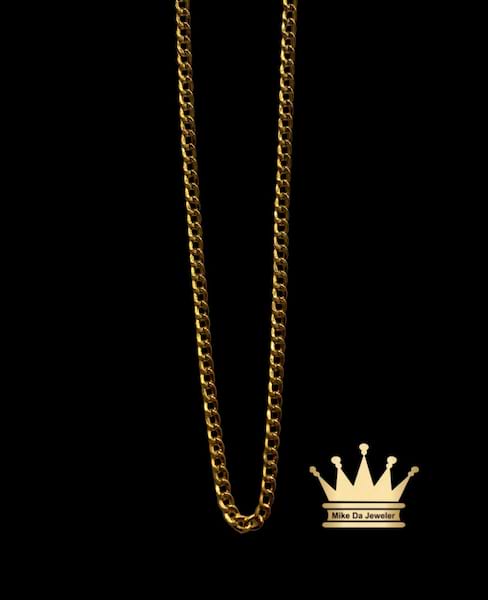 18k light weight cuban link chain weight 2.9 gram length 20 inches 1.5mm