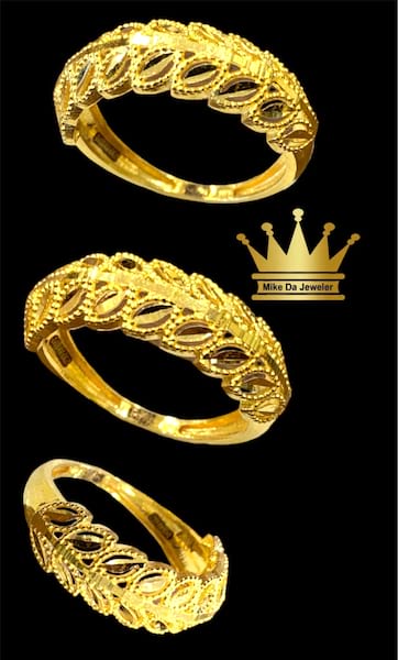 21K Yellow Gold Ring, US Size 7