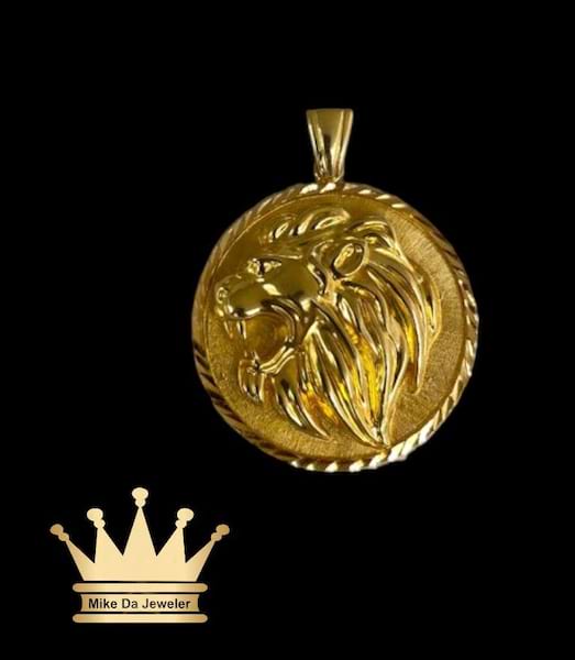 18K Handmade Lion Face Charm