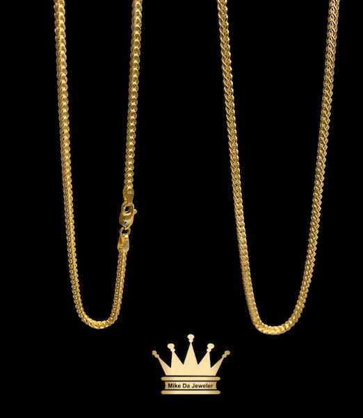 18 k Franco chain  weight 6.59 gram 2 mm 20 inches available stock 2,3,4 5,6mm any length