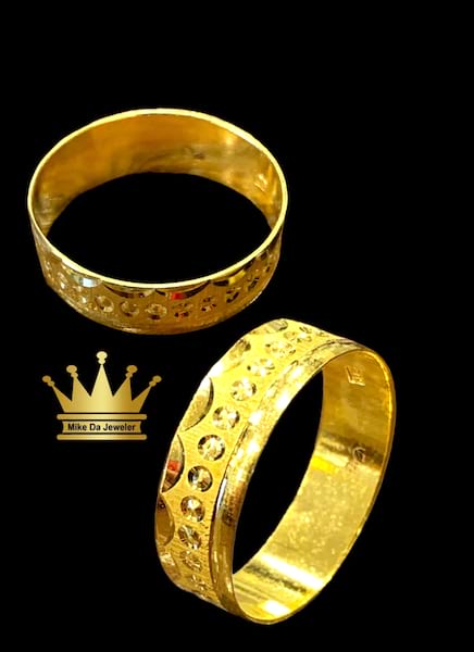 22k yellow gold band ring US size-10 inch 6mm 3.34 grams