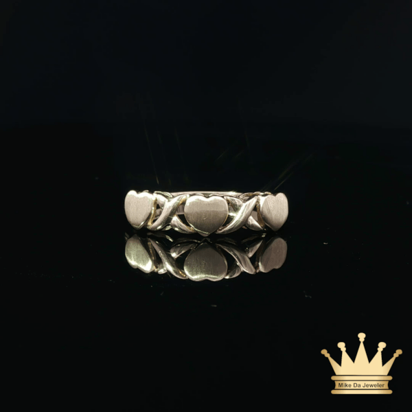 14K Yellow Gold Open Heart Band Ring