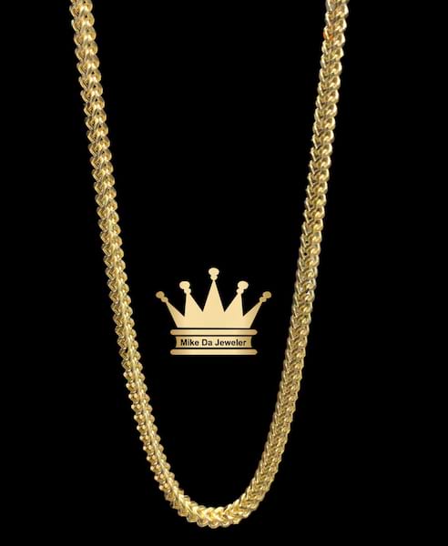18K Semi-Solid Franco Chain with Diamond Cut
