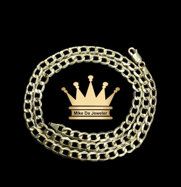 18K Semi-Solid Cuban Link Chain