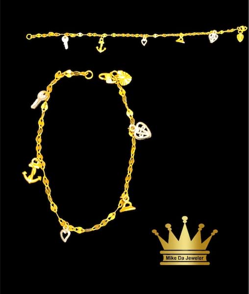 22K Gold Charm Bracelet