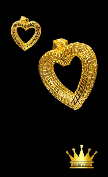 21Karat Gold 3D Heart Charm