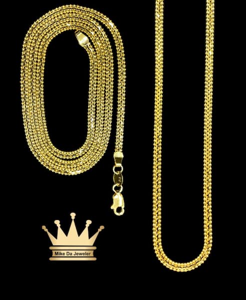 22k handmade flat chain  weight 8.62 gram 3 mm 20 inches available stock 2,3.4 mm 18,20,22,24 inches