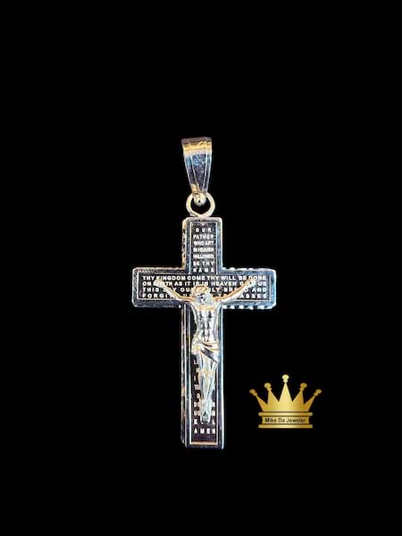 18k Yellow Gold Religious Cross Pendant