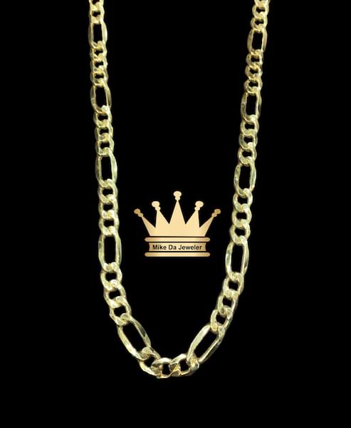 18K Lightweight Figaro Chain 24 Inches