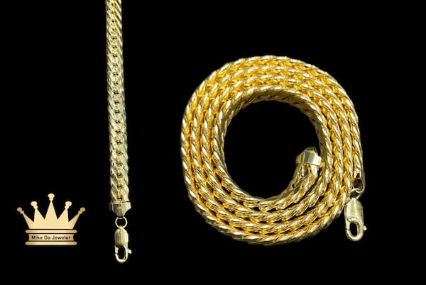 18k Hollow Double Cuban Link Flat Chain