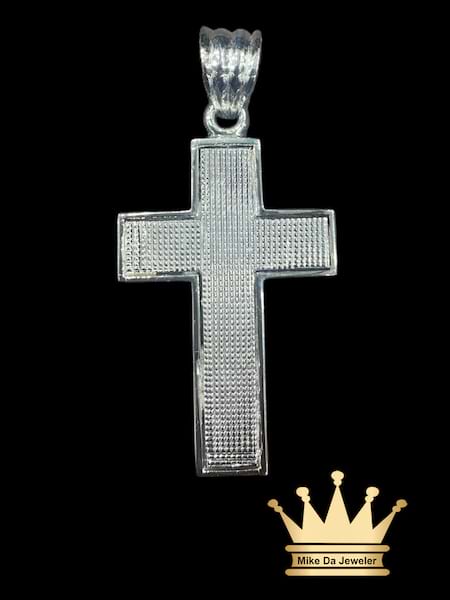 22K Solid White Gold Customized Handmade Cross Pendant
