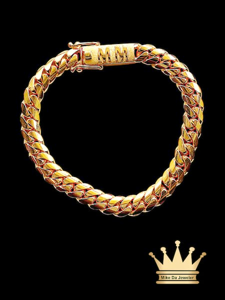Solid 21K Gold Custom Made Cuban Link Bracelet