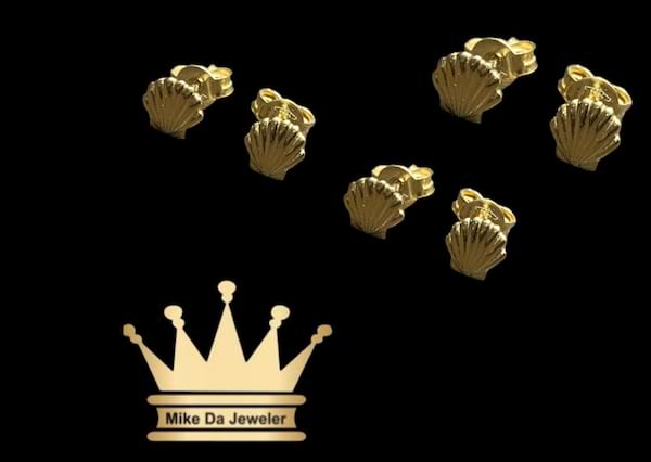 18k earring pair  weight 0.90 gram