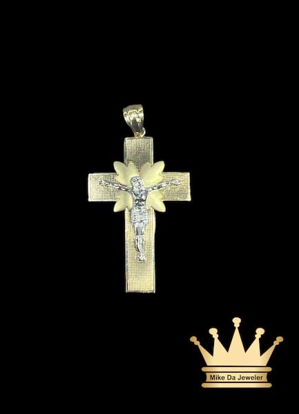 18K Jesus Cross Religious Pendant