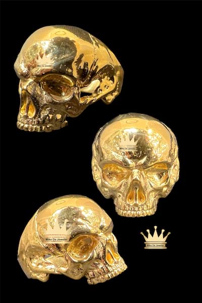 Solid 21K Gold Skull Ring