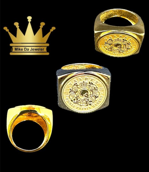 Solid 18k yellow gold hand made ring weight 21 gram size 9 US