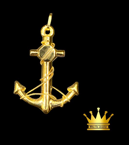 Anchor charm Item material 18 k yellow gold 5.160 mg grams SIZE 1.75 inch