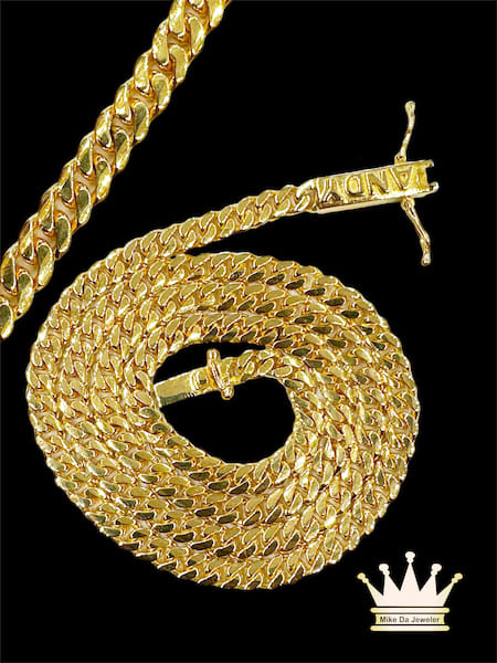 Solid 18K Miami Cuban Link Chain with Box Lock