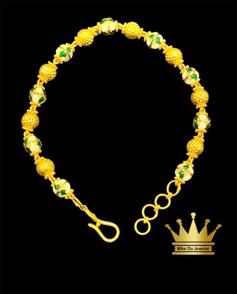 Solid 21k yellow gold bracelet 12.880 grams 4 mm7.5inch longer