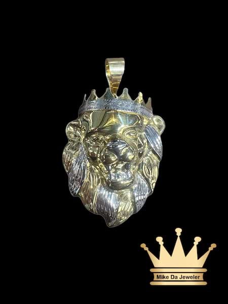 Lion "Versace Crown" Head Pendant 