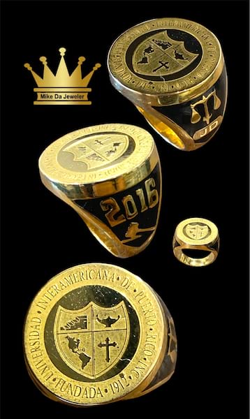 Solid 18k Yellow Gold Hand Made Law Class Ring Size 10 US