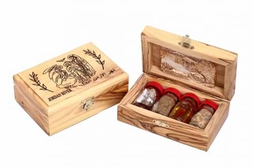  An Olive Wood Holy Land Gift Set from Peace River Jordan
