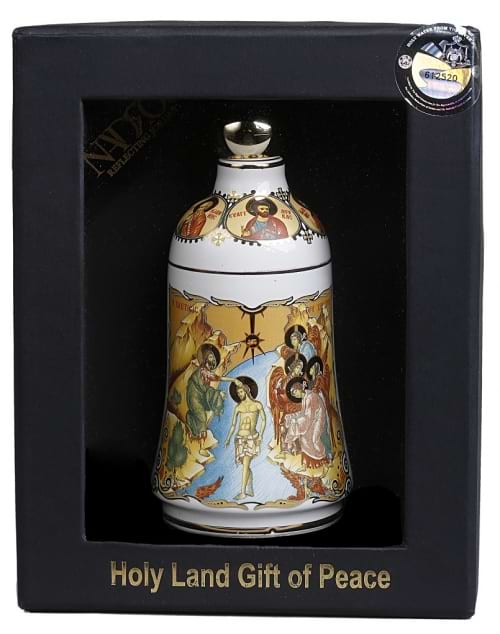 A 24K Gold Hand Painted Bottle contains Holy Water from the Jordan River where Jesus Christ was Baptized inside a Luxurious Gift Box
